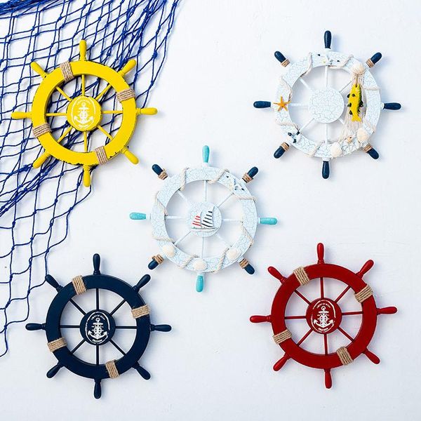 

wall clocks mediterranean marine style wall-mounted decoration wooden rudder anchor ornaments children room home decor craft po