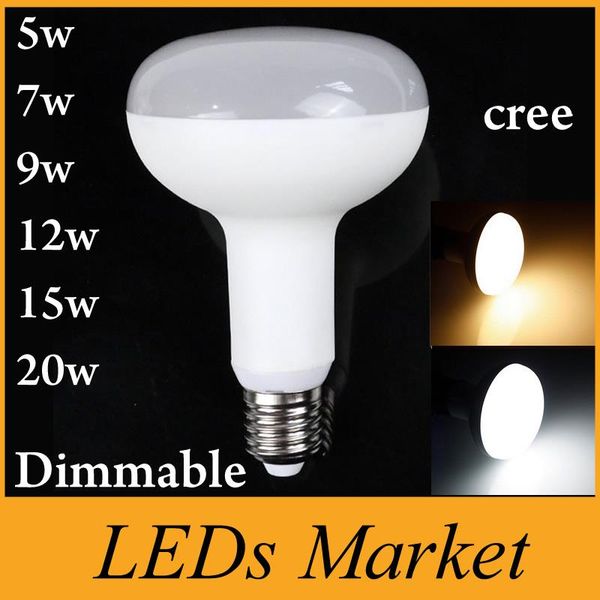 

bulbs 5w 7w 9w 12w 15w 20w led spotlight e27 dimmable type r light 85-265v warm cold white