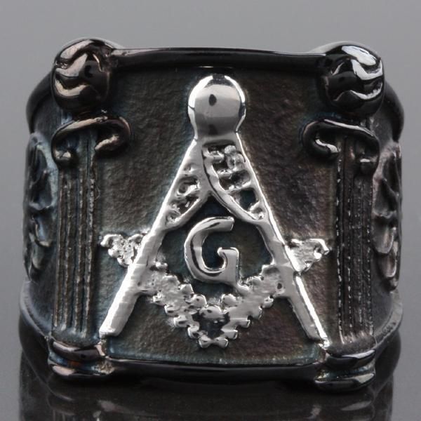 

cluster rings punk gothic style ring hip hop black stainless steel men jewelry fashion, Golden;silver