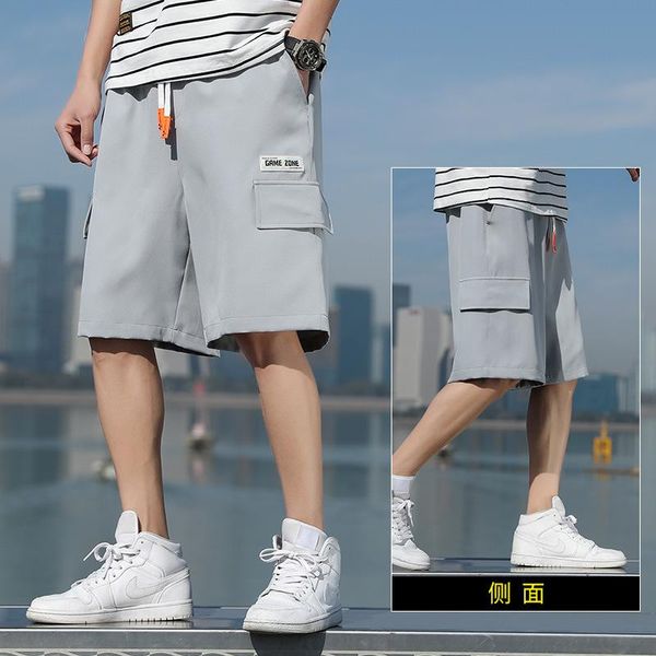 

shorts men's capris summer thin wear korean style casual loose oversized beach pants men board, White;black