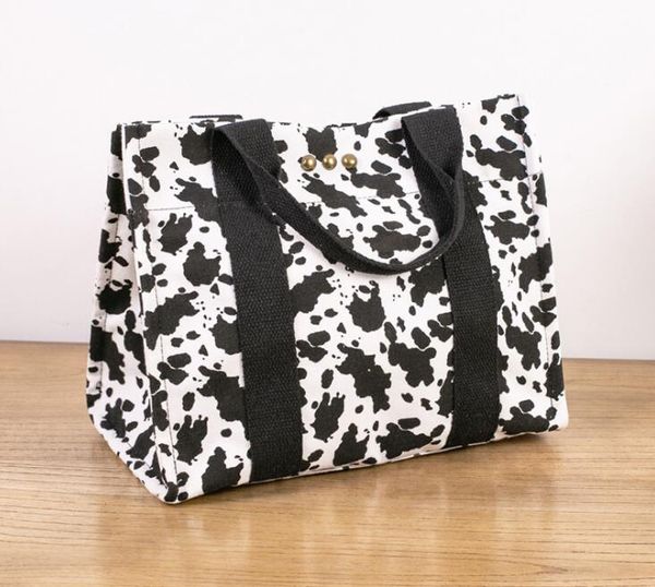

stuff sacks women canvas cow prints large capacity shoulder bags mix color