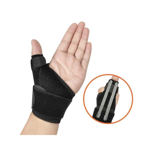 

wrist support sports finger guard, thumb tendon sheath sprain protection, fixed finger, sporting goods, Black;red