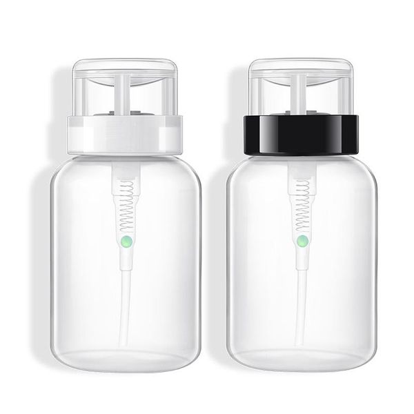 

storage bottles & jars 200ml push down empty pump dispenser for nail polish remover alcohol clear bottle