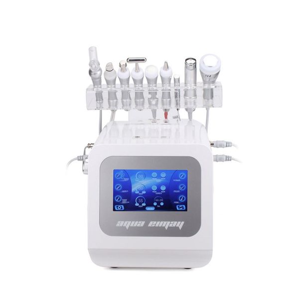 

9 in 1 hydrogen microdermabrasion water oxygen jet peel facial skin rejuvenation beauty machine for spa, Black;white