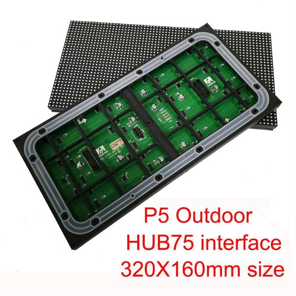 

screen panel outdoor p5 hub75 interface 320x160mm size full color electronic advertising video wall module online shop led display