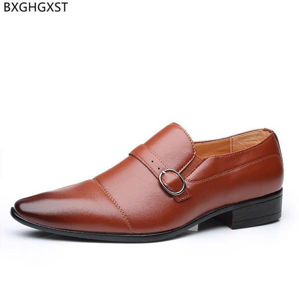 

dress shoes monk strap italian formal slip on men wedding oxford for office 2021 mens loafers sapato, Black