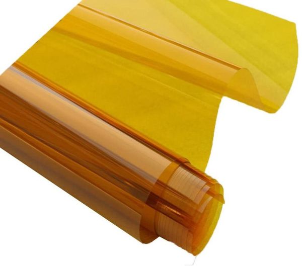 

window stickers self-adhesive yellow translucent glass film, easy to tear, fast delivery, uv and insect proof, good privacy