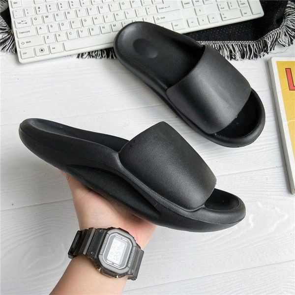 

fashion trend slippers women indoor eva platform wedges heel non slip bathroom home slides punk design shoes ladies female, Black