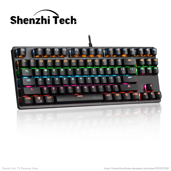 

wired mechanical game keyboard 87 keys usb swappable rgb backlight led rainbow backlit numeric for pc desklapk550 keyboards