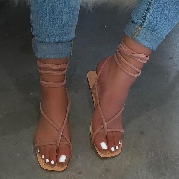 

women summer clip toe beach sandals 2021 casual flat cross strap shoes #, Black