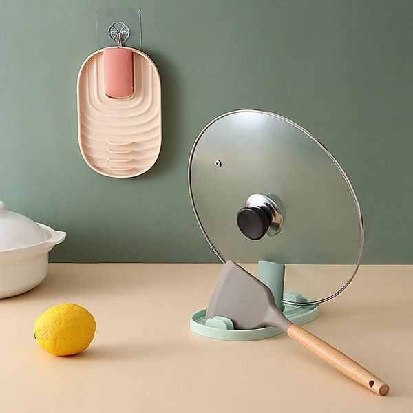 

1pcs kitchen supplies foldable multifunction spoon pot lid strainer pad shelf pp spatula ladle gadgets storage & organization