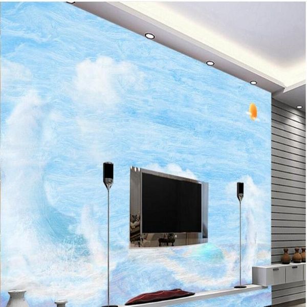 

shuhiko custom large fresco heiner sea marble background wall blue wallpaper papel de parede para quarto wallpapers