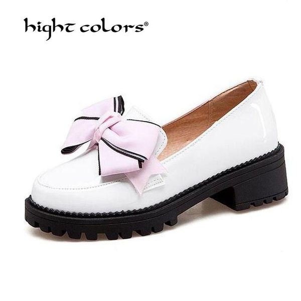 

spring women pumps 2021 japanese retro shoes round toe sweet bow rubber sole buckle students middle heel dress, Black