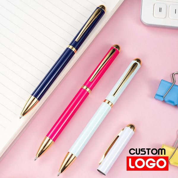

ballpoint pens metal fashion gel pen private custom logo couple gift text lettering signature to send girlfriend girlfriends, Blue;orange