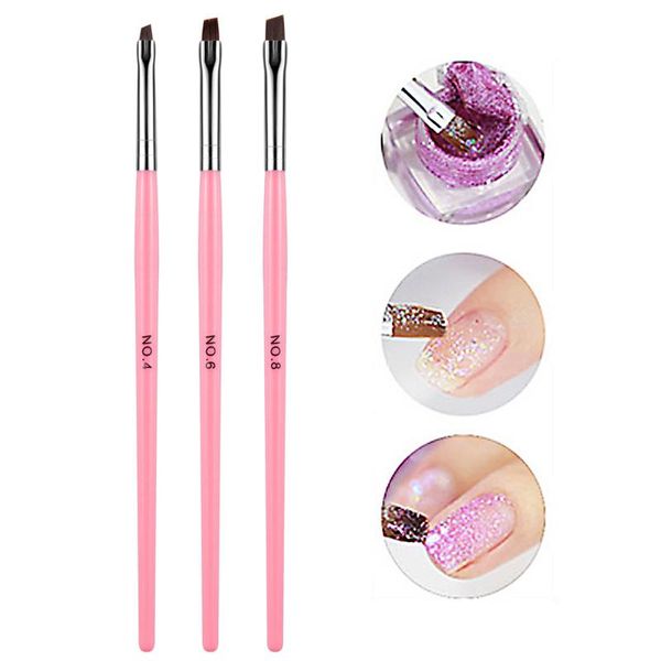 

nail art kits brush set, potherapy pen, flat head, oblique lined painted gel 3 packs of tool
