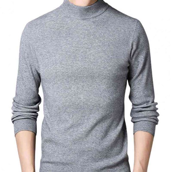 

2021 autumn winter new men turtleneck pullover sweater fashion solid color thick and warm bottoming shirt male cloth, Black