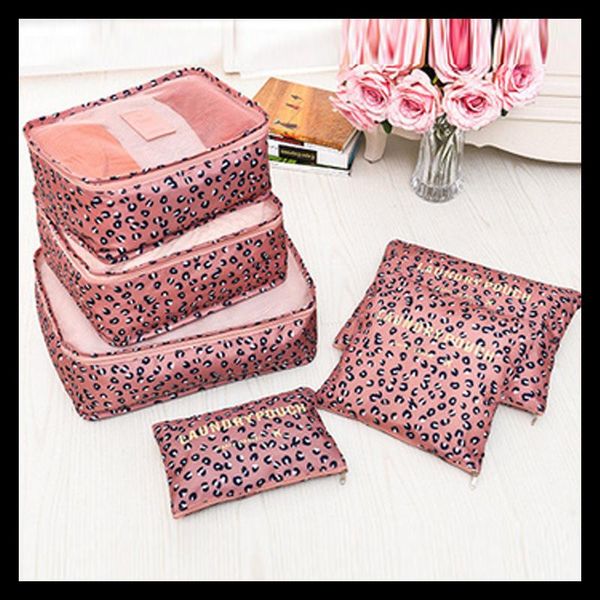 

storage bags 6 pcs/set zipper travel bag suitcase closet divider container clothing shoes tidy packing cubes luggage organizer pouch