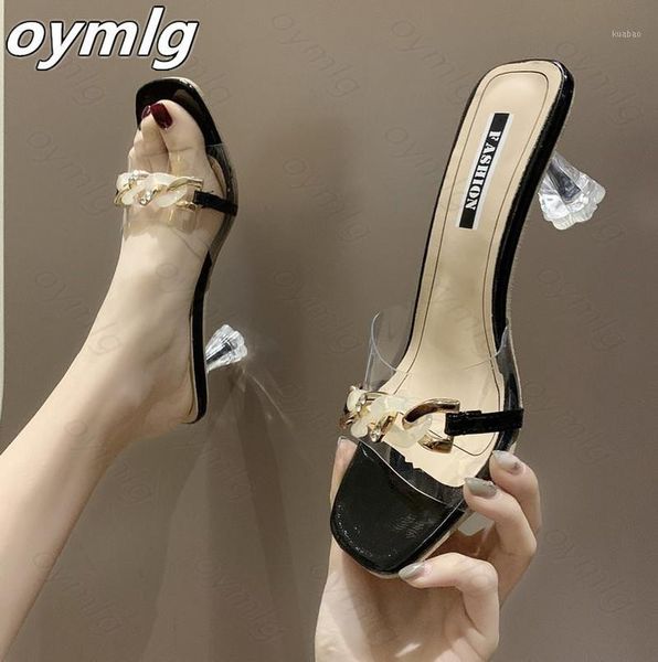 

transparent slippers med shoes luxury slides thin heels shose women heeled mules jelly flip flops pantofle soft designer high1, Black