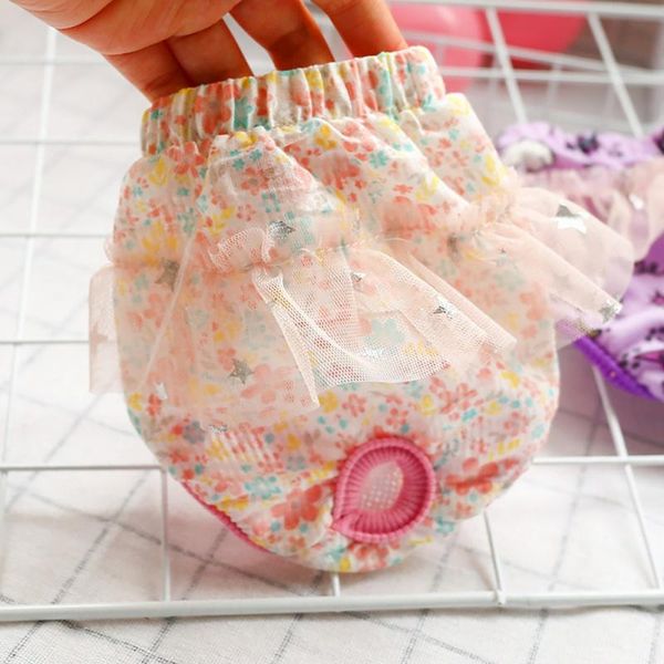 

dog apparel pet sanitary pants breathable washable cat menstrual adjustable floral physiological diapers chiffon underwear