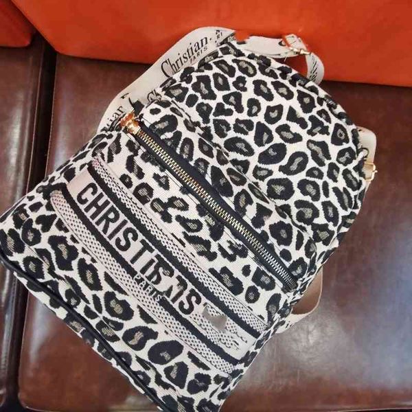 

backpack handbags bags d family leopard double shoulder korean version large capacity single net red fashion canvas old flower