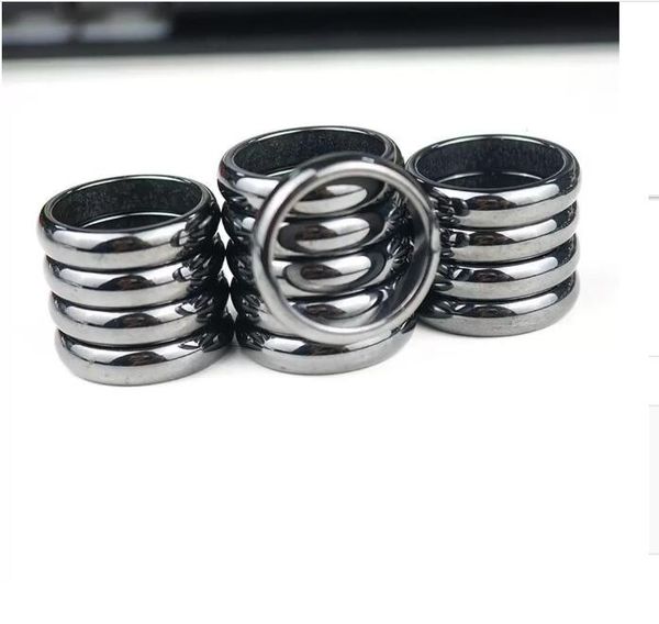 

2021 new hematite ring anxiety chakra balance absorption negative energy black bands for women men, Silver