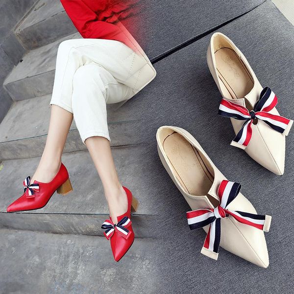 

dress shoes plus size 34-46 oxfords square heels pointed toe pumps women leather med v mouth casual office lady 5 cm heel, Black