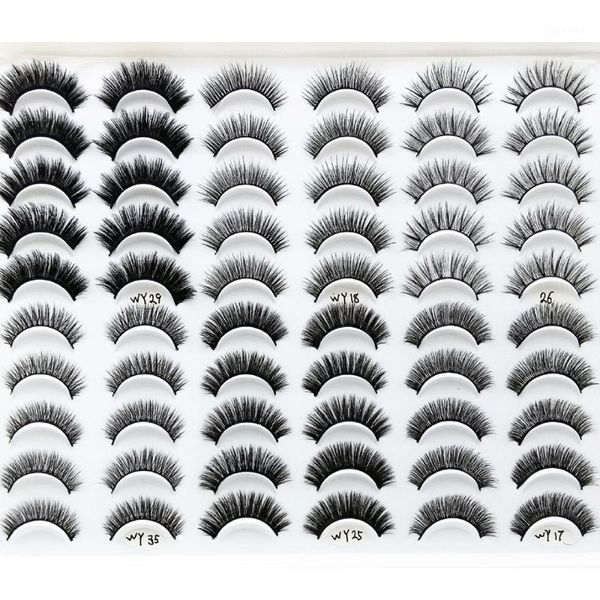 

30pairs handmade 3d mink lashes short false eyelashes cross messy dense stage makeup eyelashes1