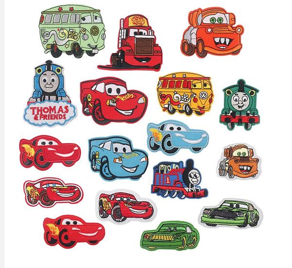 Cartoon Car Dos Desenhos Animados Carro Bordado Pano Adesivos Pendurando Roupas Patches 100pcs