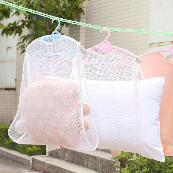 

storage bags windproof fixed pillow net bag multifunctional toys drying rack hanging racks home