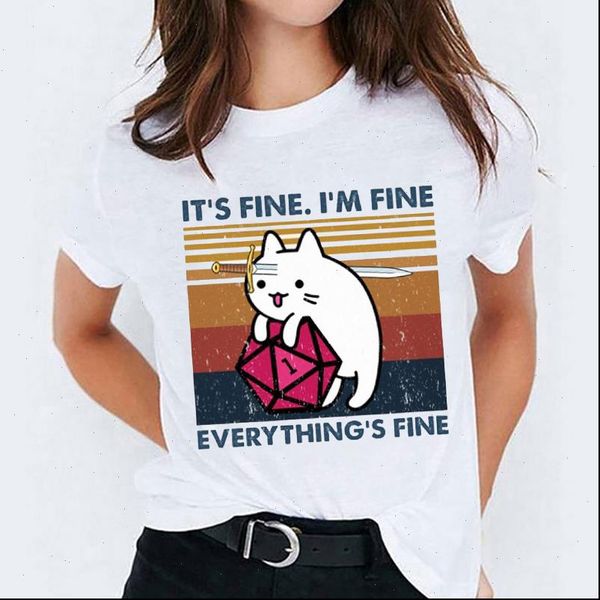 

cat kawaii cartoon striped women halloween print graphic tee, White