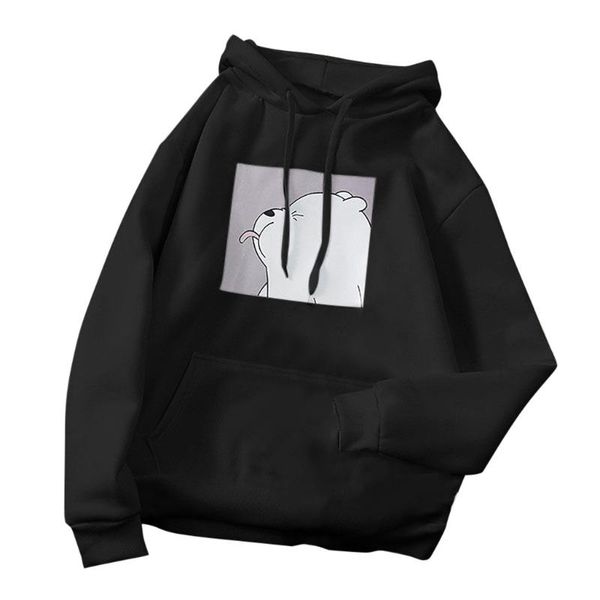 

women's hoodies & sweatshirts @ oversized hoodie casual long sleeve hooded character pullover sweatshirt plus size bluza, Black