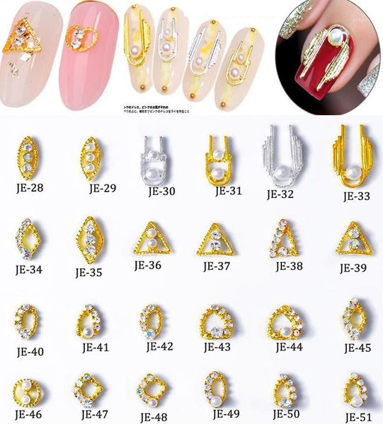 

pcs/pack charm hollow alloy nail art rhinestone decorations metal shiny crystal jewelry 3d manicure accessories1, Silver;gold