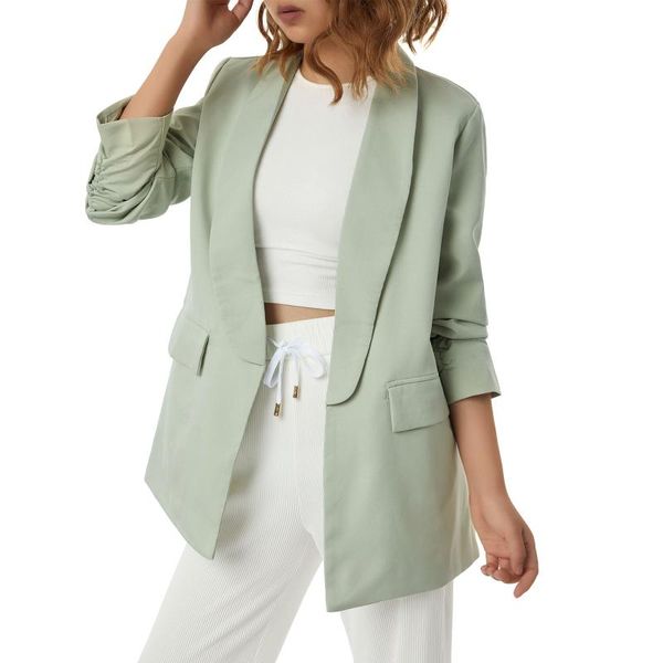 

women's suits & blazers women fashion solid color blazer adults open front long sleeve lapel suit jacket with pockets, White;black