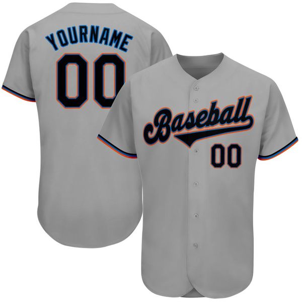 

custom gray black-light blue authentic baseball jersey, Blue;black
