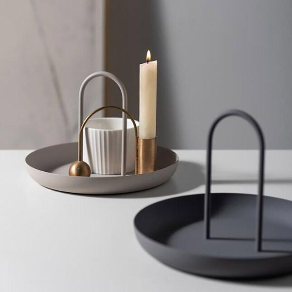 

kitchen storage & organization portable round tray home decor box perfume holder trays decorative organizer fruit dish cosmetics candle