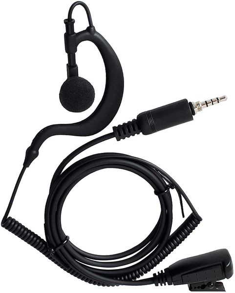 Hys G forma fone de ouvido fone de ouvido com Linha integrada Mic PTT Push to Talkear Gancho Earpiece3.5mm S / P 4C Threadjack para YAESU Vertex VX-6R VX-7E