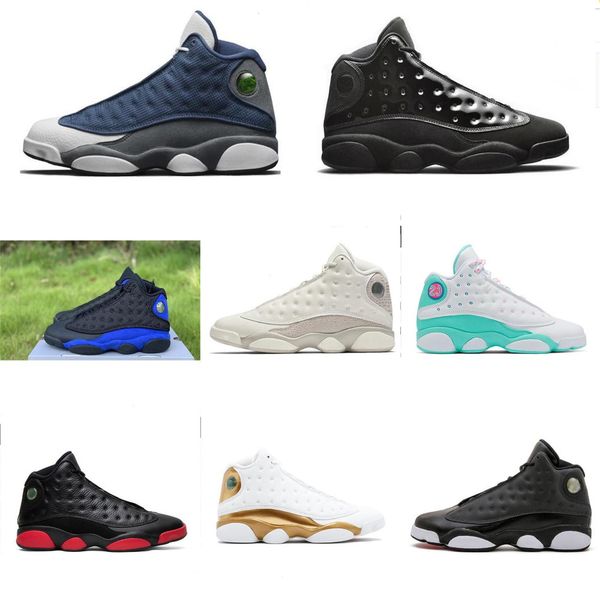 

13s flint bred obsidian new hyper royal starfish lucky green aurora green men basketball shoes 13 chicago playground he got game sneakers 43