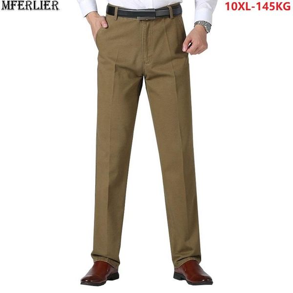 

men's suits & blazers men suit pants trousers 10xl high waist solid casual khaki winter antumn straight large size big 8xl 9xl business, White;black
