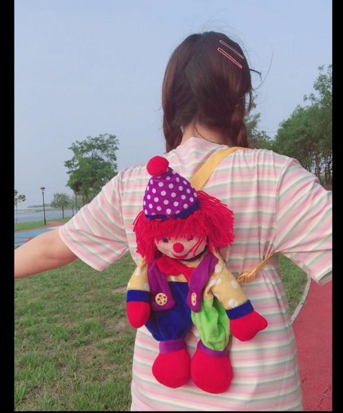 

fashion women girl clown doll shoulder backpack handbags bag collect school bags