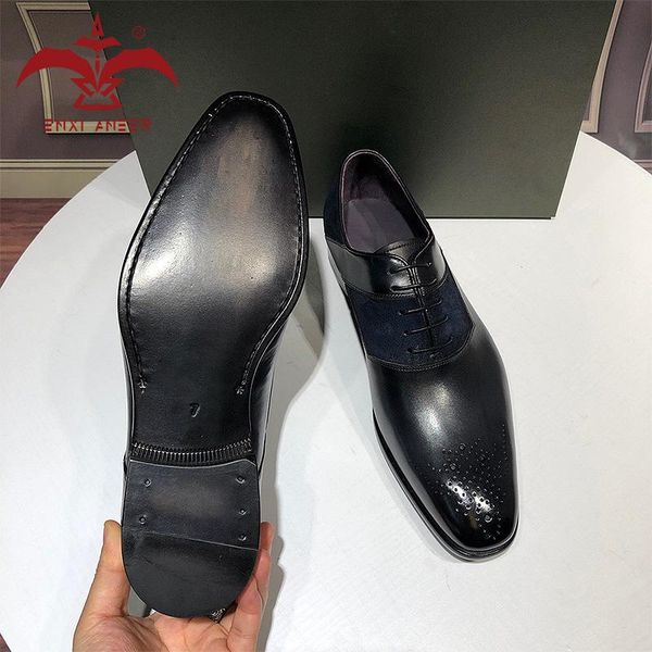 

dress shoes sape style men handmade monk oxford derby for party wedding school office patina blue, Black