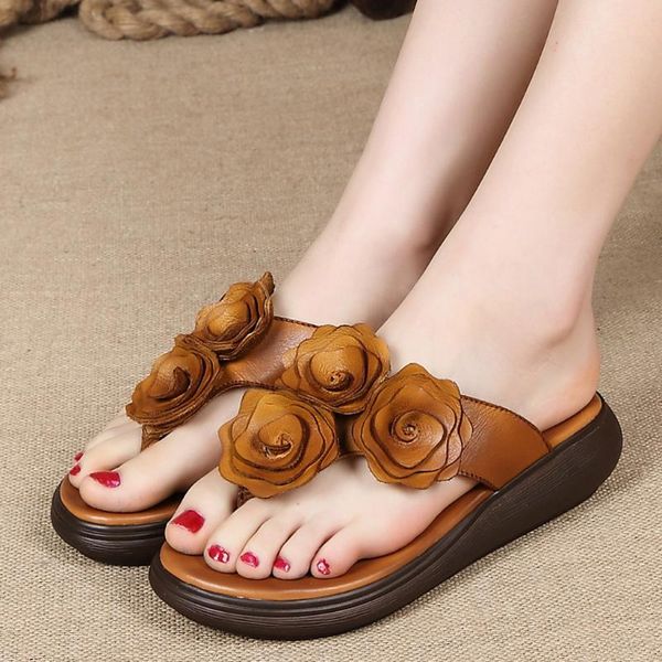 

slippers designer flip flops women with flower ladies heels luxury 2021 #3, Black