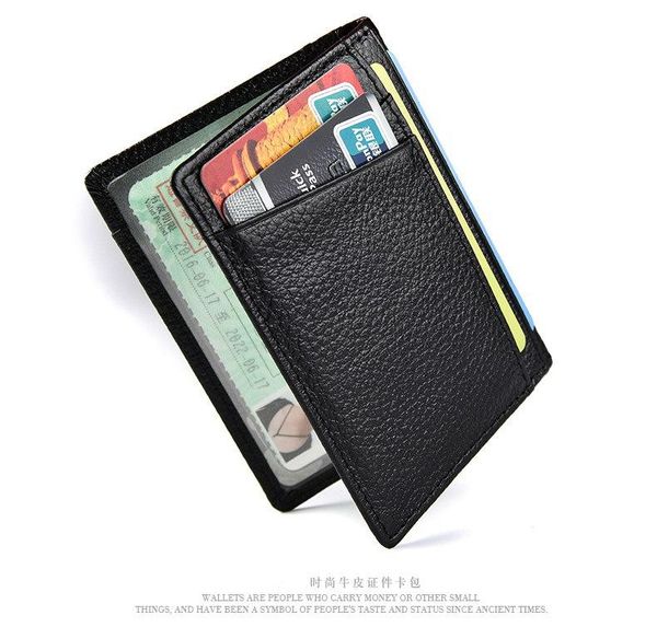 

card holders leather wallet men business bank holder thin case convenient small cards pack cash pocket, Brown;gray