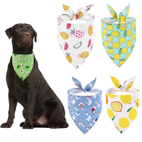 

dog apparel pet neckerchief bandana bibs summer fresh style fruit print triangles saliva towel for cat dogs 65x45x45cm