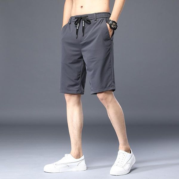 

summer fashion sports casual black and blue shorts trend male ice silk thin gray five-point pants 28-38 men's, White;black
