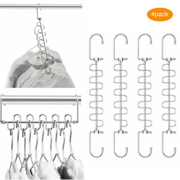 

hangers & racks 4pcs multi-function metal clothes for home apartmenr double hook hanger organizer