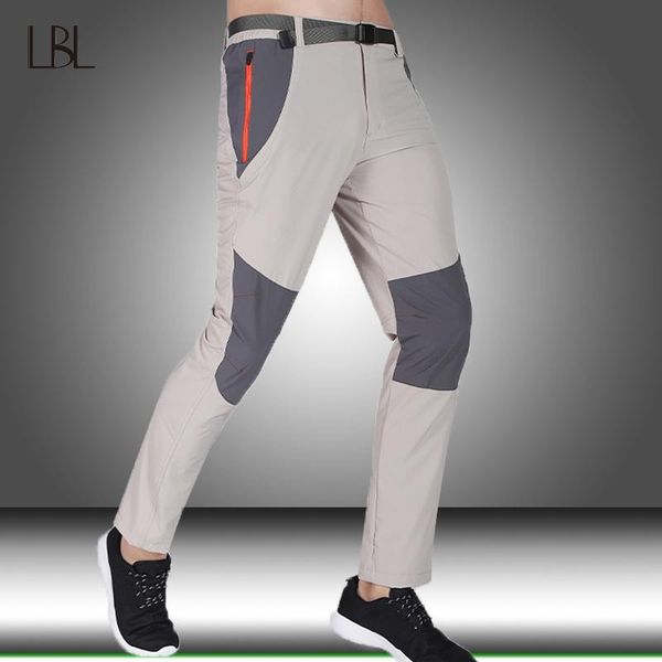 

breathable quick dry cargo pants men outdoor mountain hiking trousers men's tactical military style patchwork thin bottom, Black