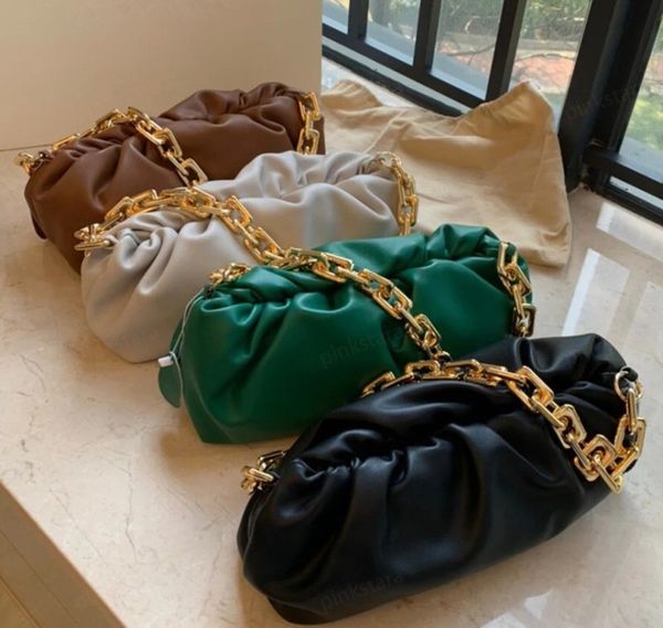 

designer luxury storage bag leather thick chain female 2021 fashion portable one shoulder armpit