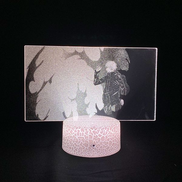 

anime night light led usb 3d picture lamp jujutsu kaisen gojo satoru figure nightlight smart phone control color change cool gift for kids f