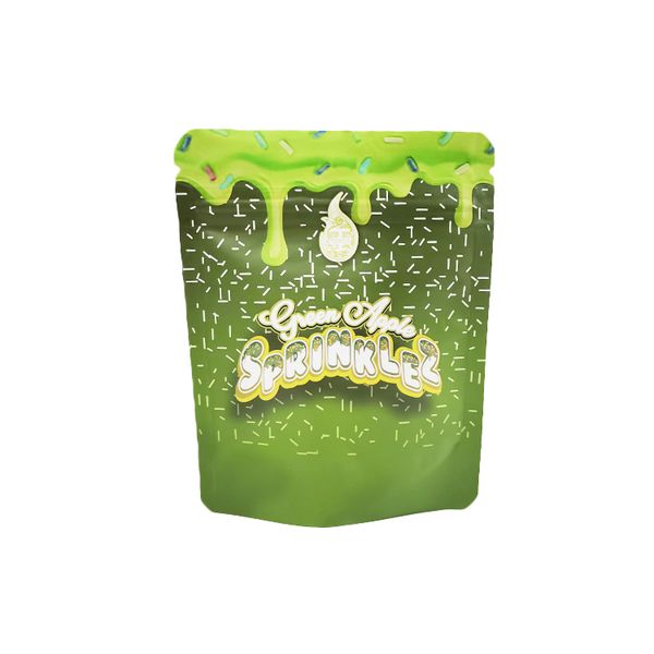 

customized 3.5g sprinklez green apple mylar bags ptc zipper bottom printing aluminum foil composite packaging bags