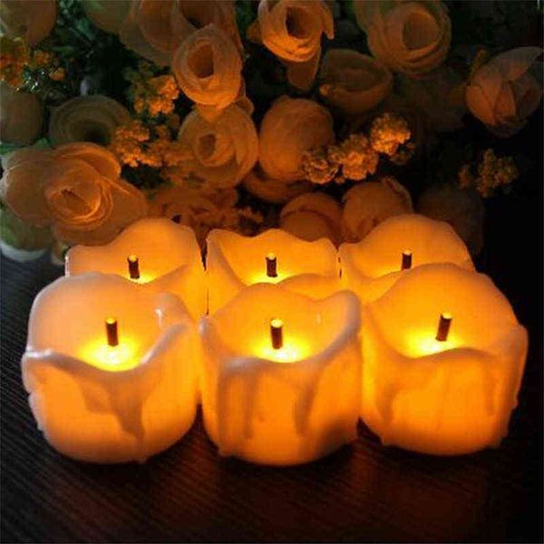 Candele votive a batteria tremolante, 6 o 12 pezzi, kerzen led bianco caldo, piccolo bougie led flamme vacillante, candele romantiche